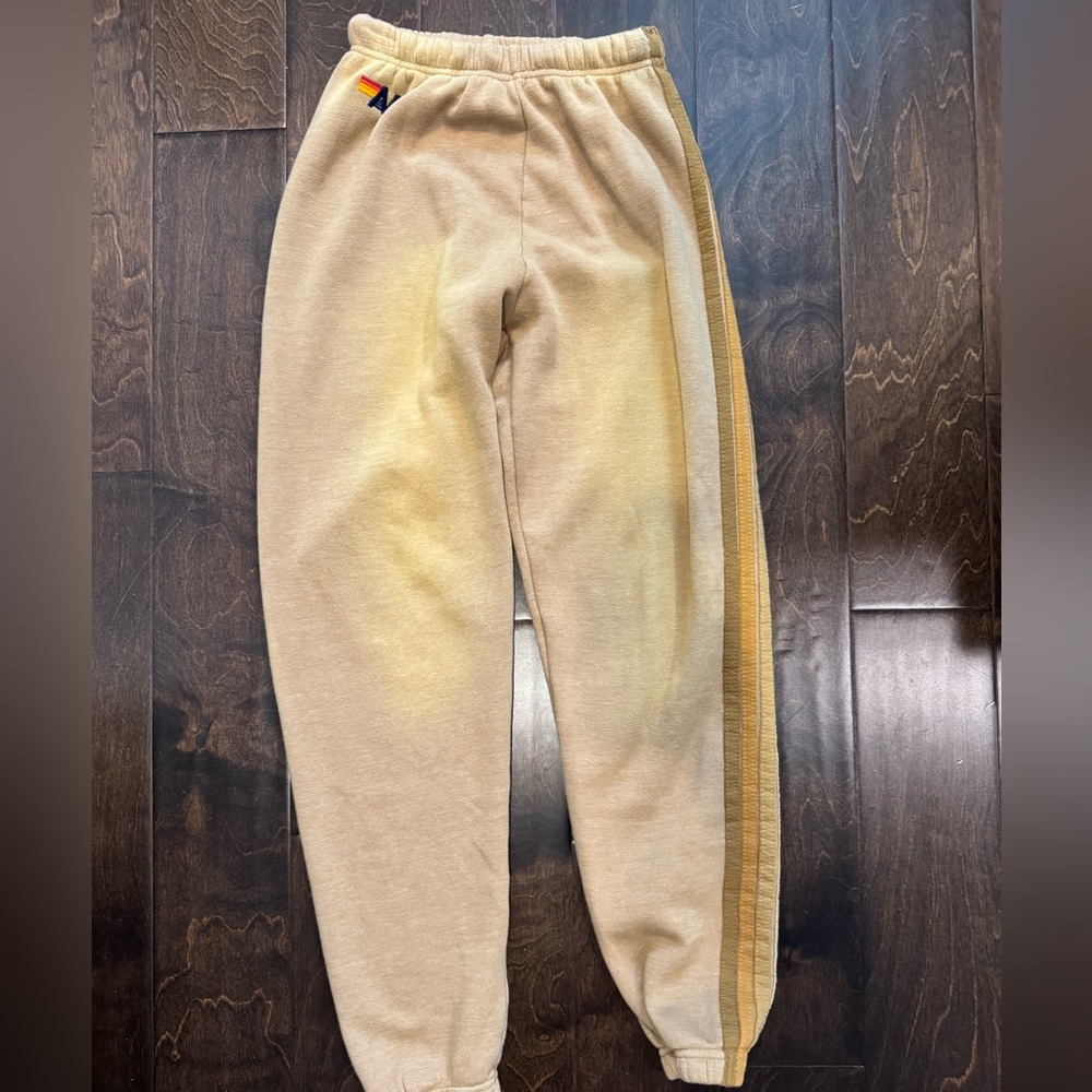 Aviator Nation 5 Stripe Sweatpants/Faded Tan - Picture 3 of 5